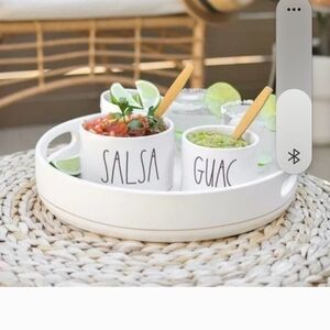 Rae Dunn SALSA & GUAC Dip Bowls Set Ceramic Appetizer Dishes